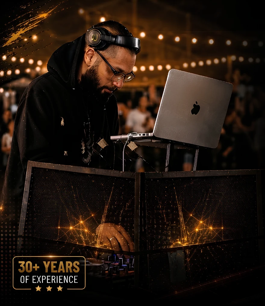 DJ JD414 performing behind the decks